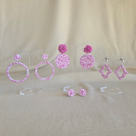 Pink Meadow Collection | Handmade Statement Earrings | Lightweight Dangle & Stud Earrings | Botanical Jewelry Gift for Her