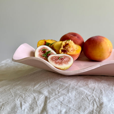 Reverie - Porcelain Ruffle Serving Platter - Blush Pink