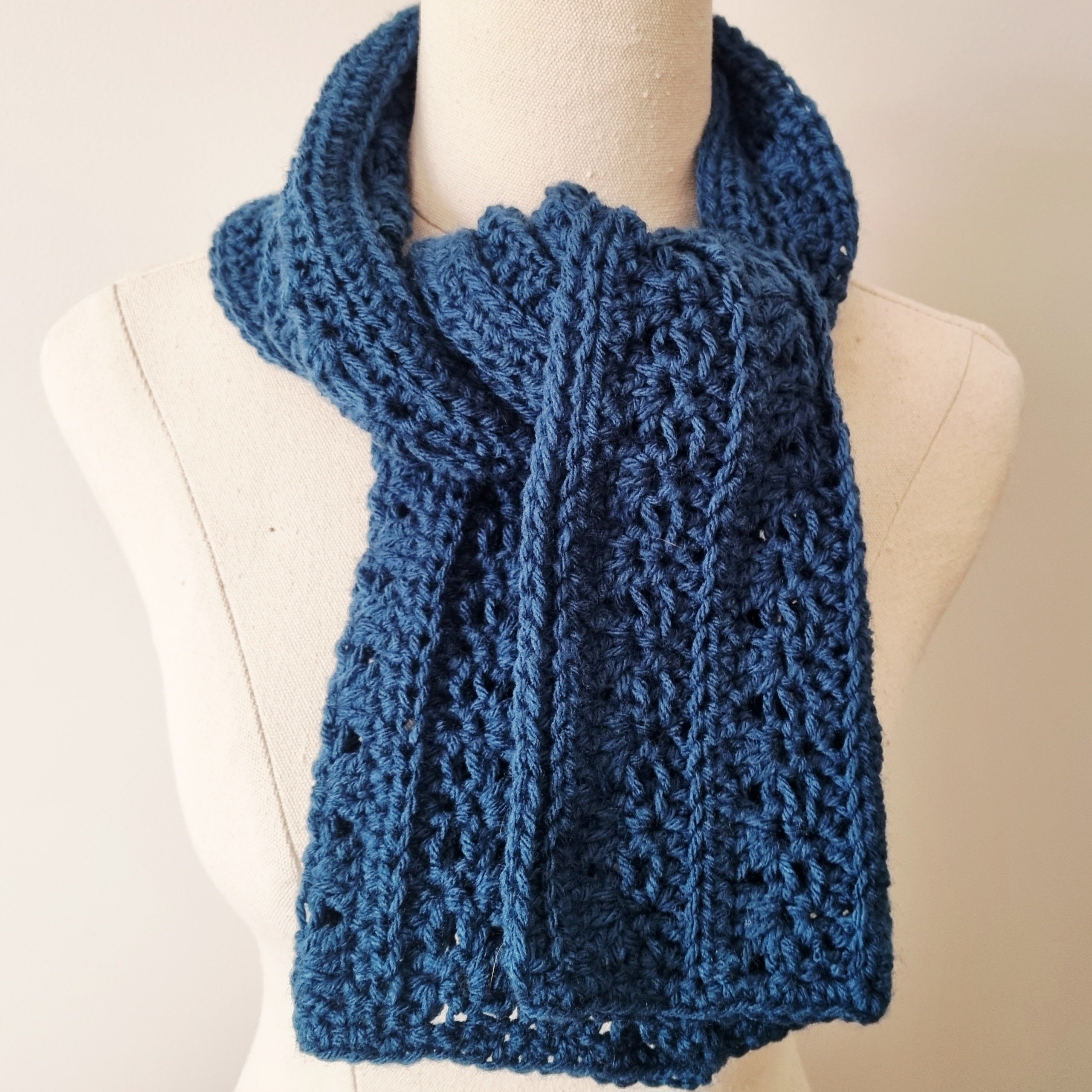 Crochet Blended Lines Scarf | Adult | Teal
