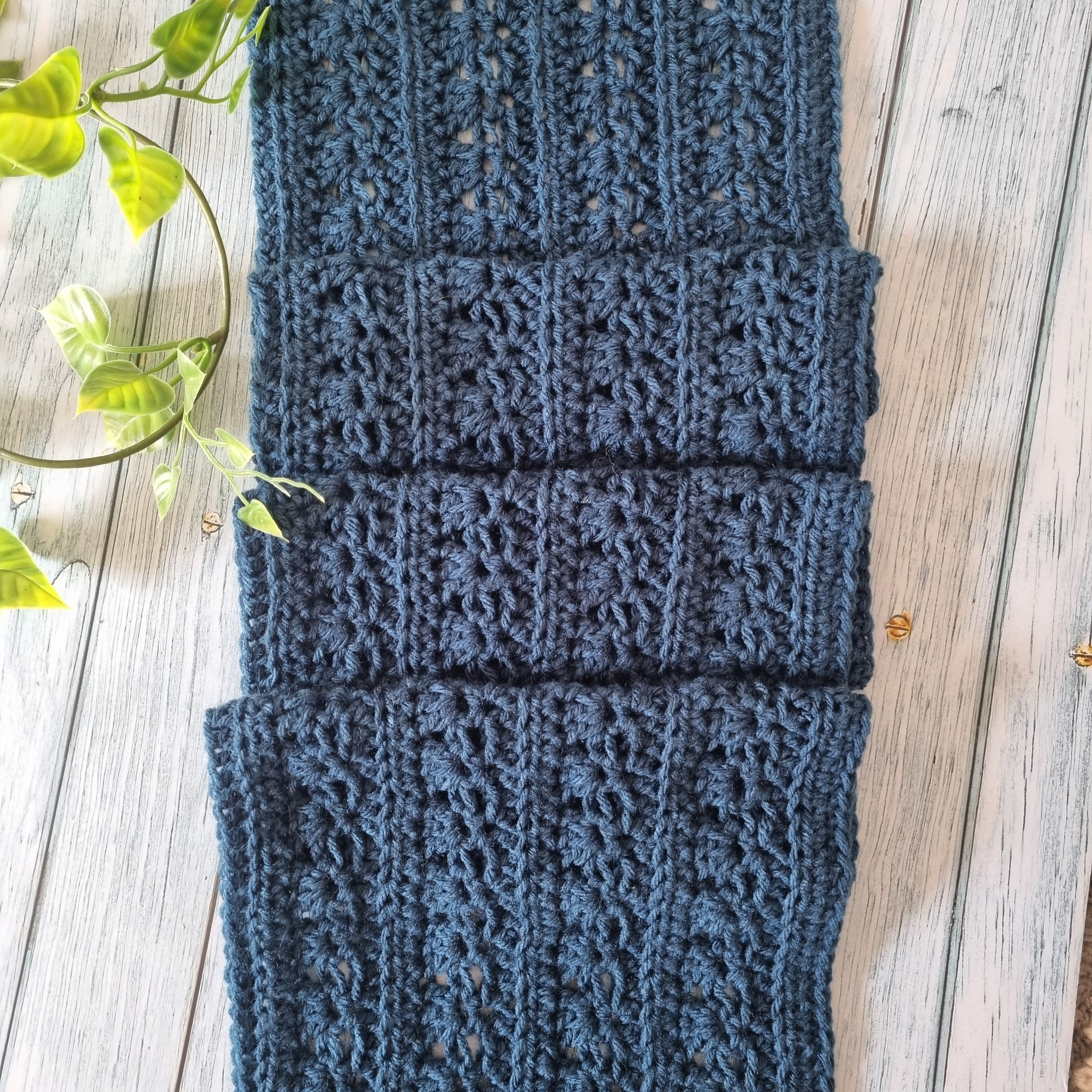 Crochet Blended Lines Scarf | Adult | Teal