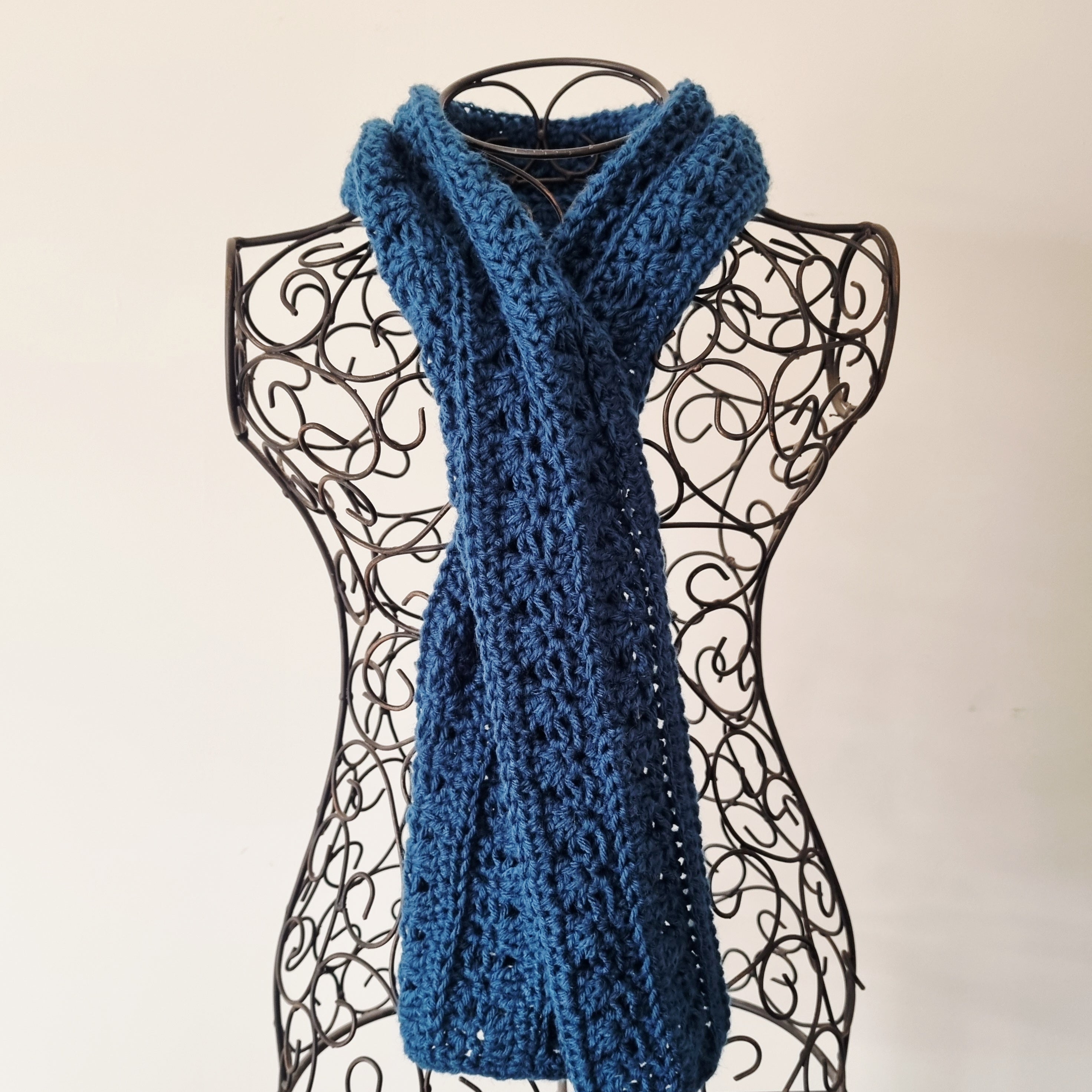 Crochet Blended Lines Scarf | Adult | Teal