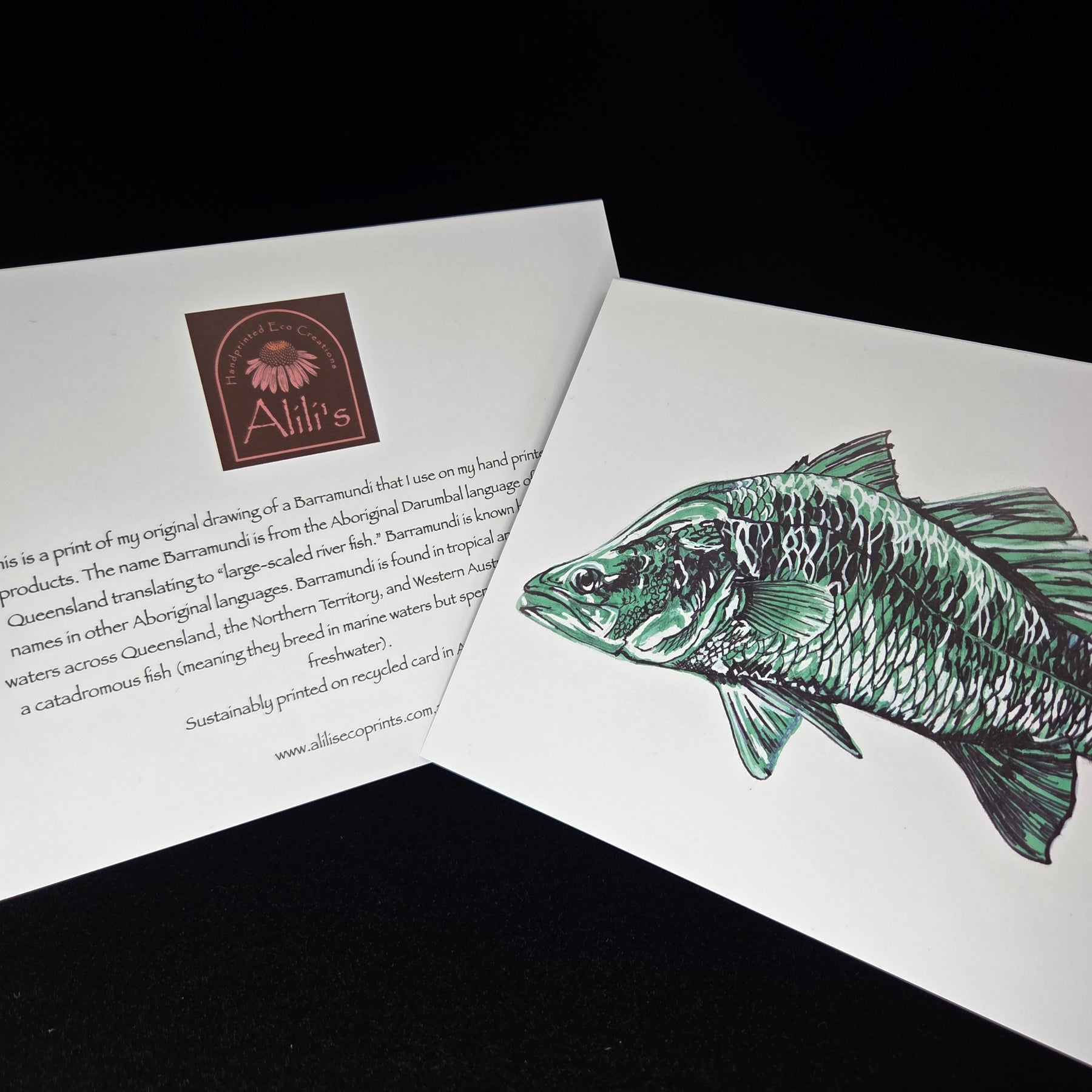 Barramundi Greeting Card (blank inside)- 5cm x 7cm (127mm x 178mm)