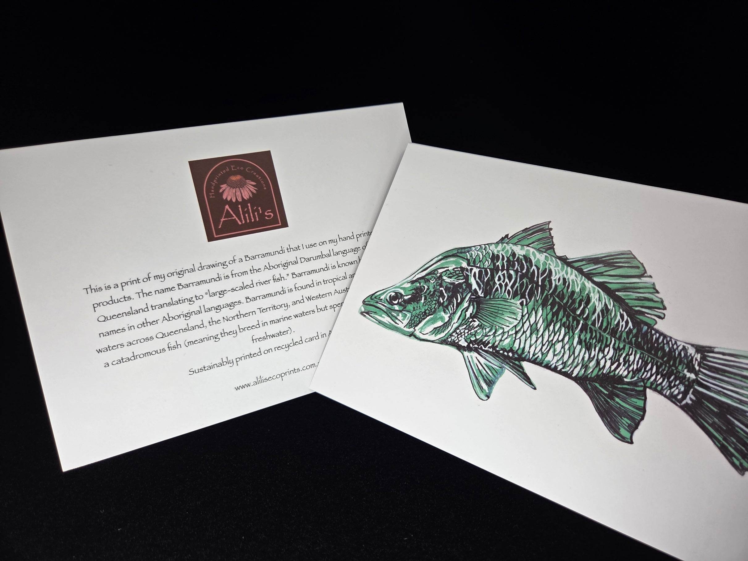 Barramundi Greeting Card (blank inside)- 5cm x 7cm (127mm x 178mm)