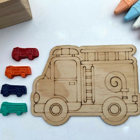 Fire Truck Crayon Colouring in Pack