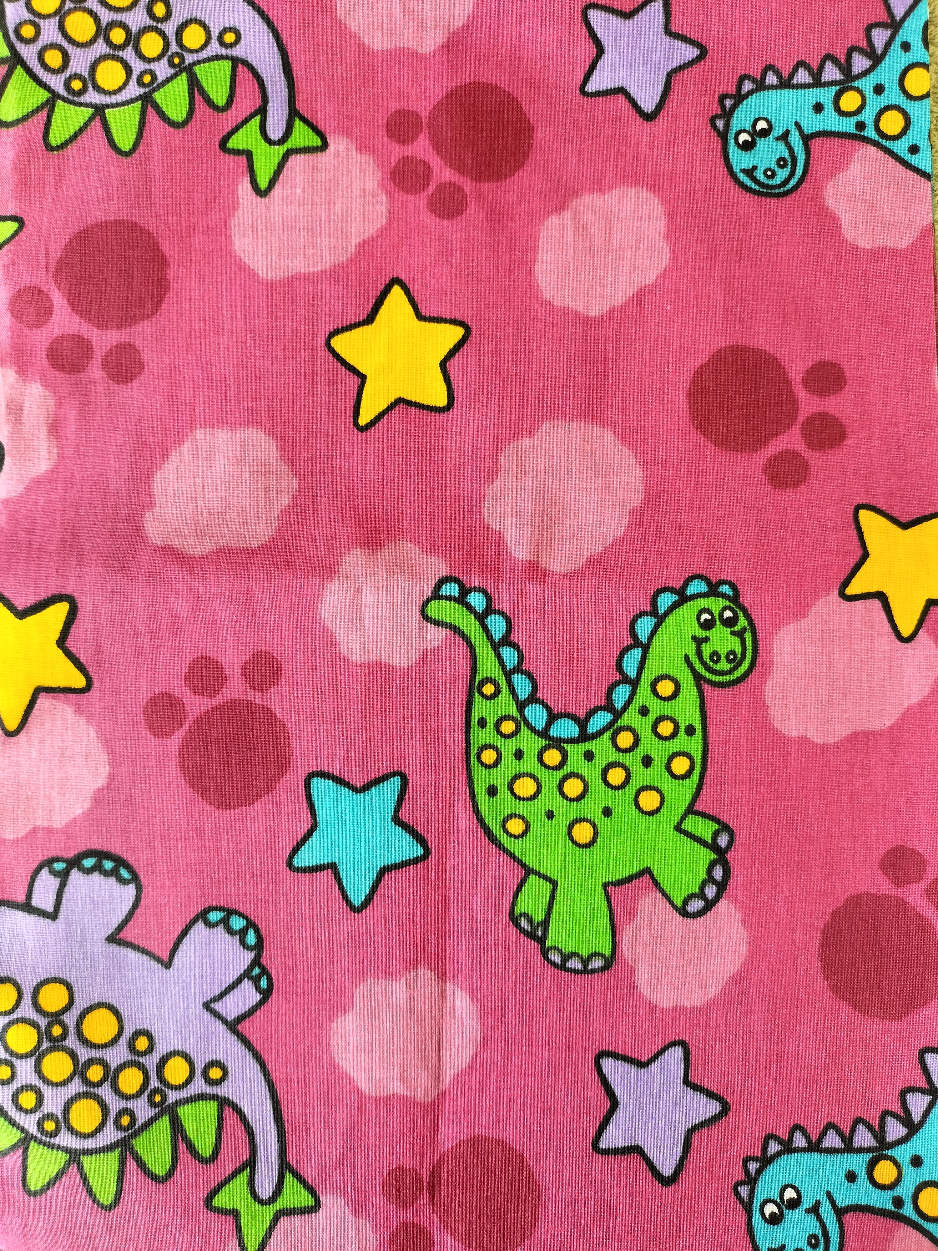 FITTED COT SHEETS - PINK DINOSAURS