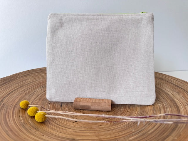 Zipper Pouch - Textile Collage  - Green Sashiko