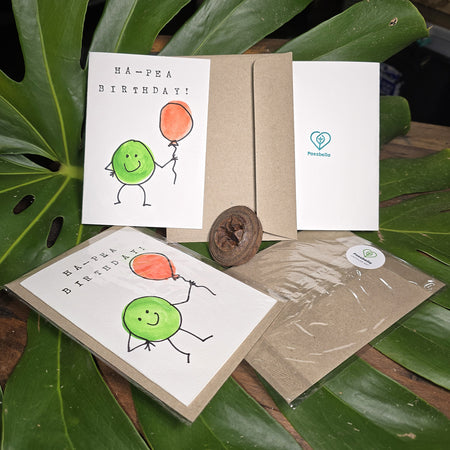 Greeting Cards - Ha-Pea Birthday!