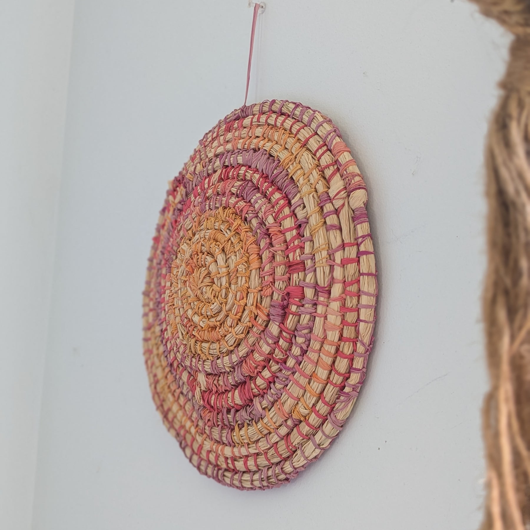 Woven Circle Wall Art | Wall Hanging | Sunrise Sunset Colours One only