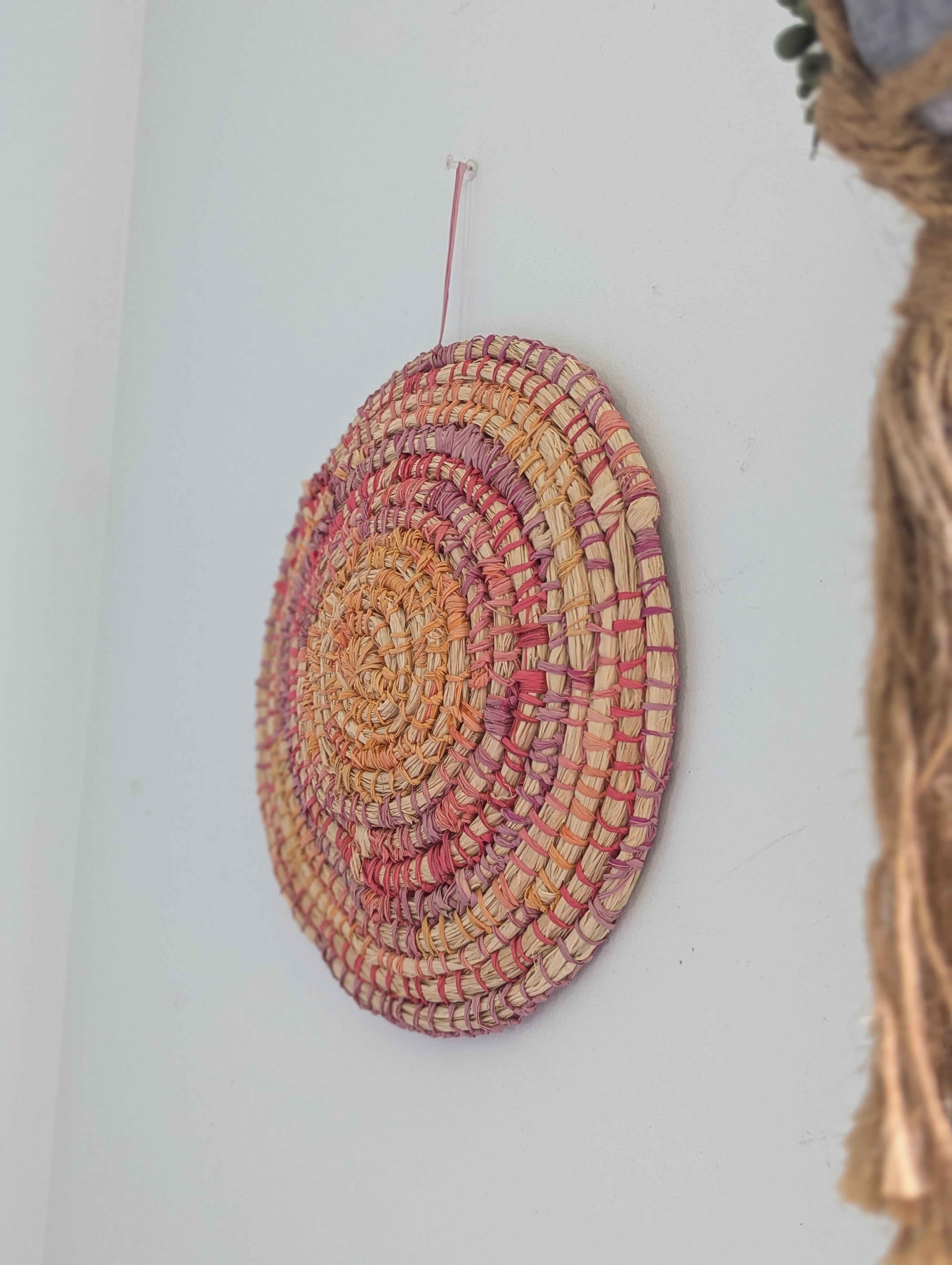 Woven Circle Wall Art | Wall Hanging | Sunrise Sunset Colours One only