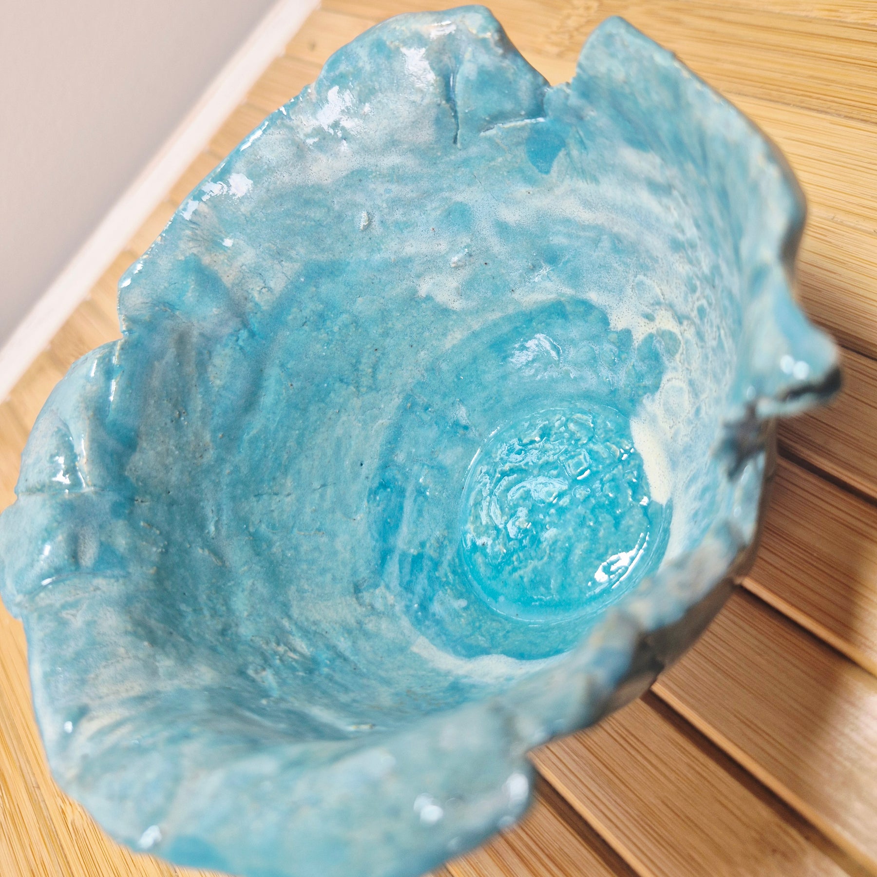 Handcrafted Turquoise Pottery  Bowl
