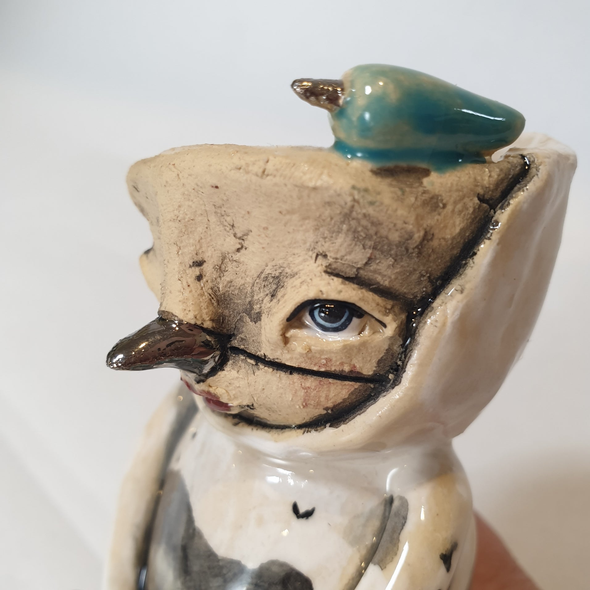 little clay person, birds, whimsical