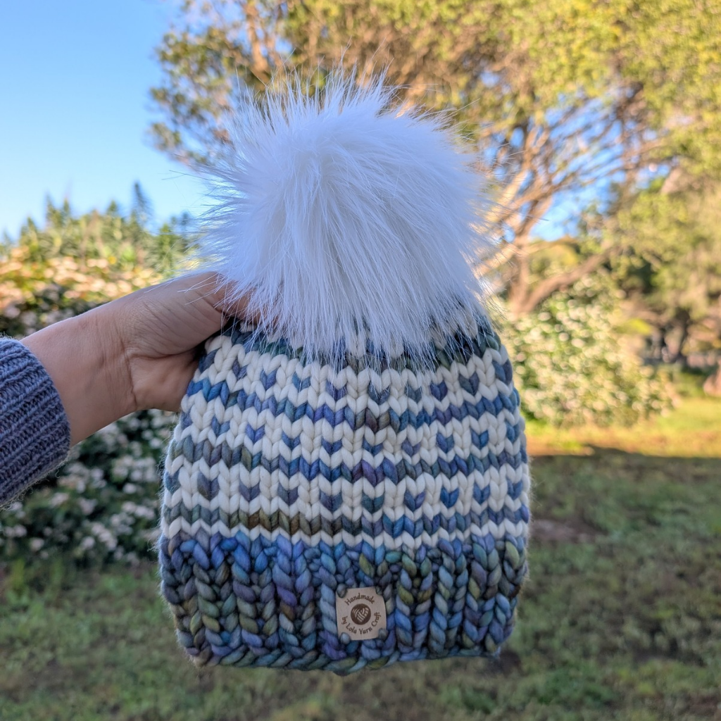 Malabrigo Rasta, Premium Merino Wool Beanie, Speranza Beanie, Green and White