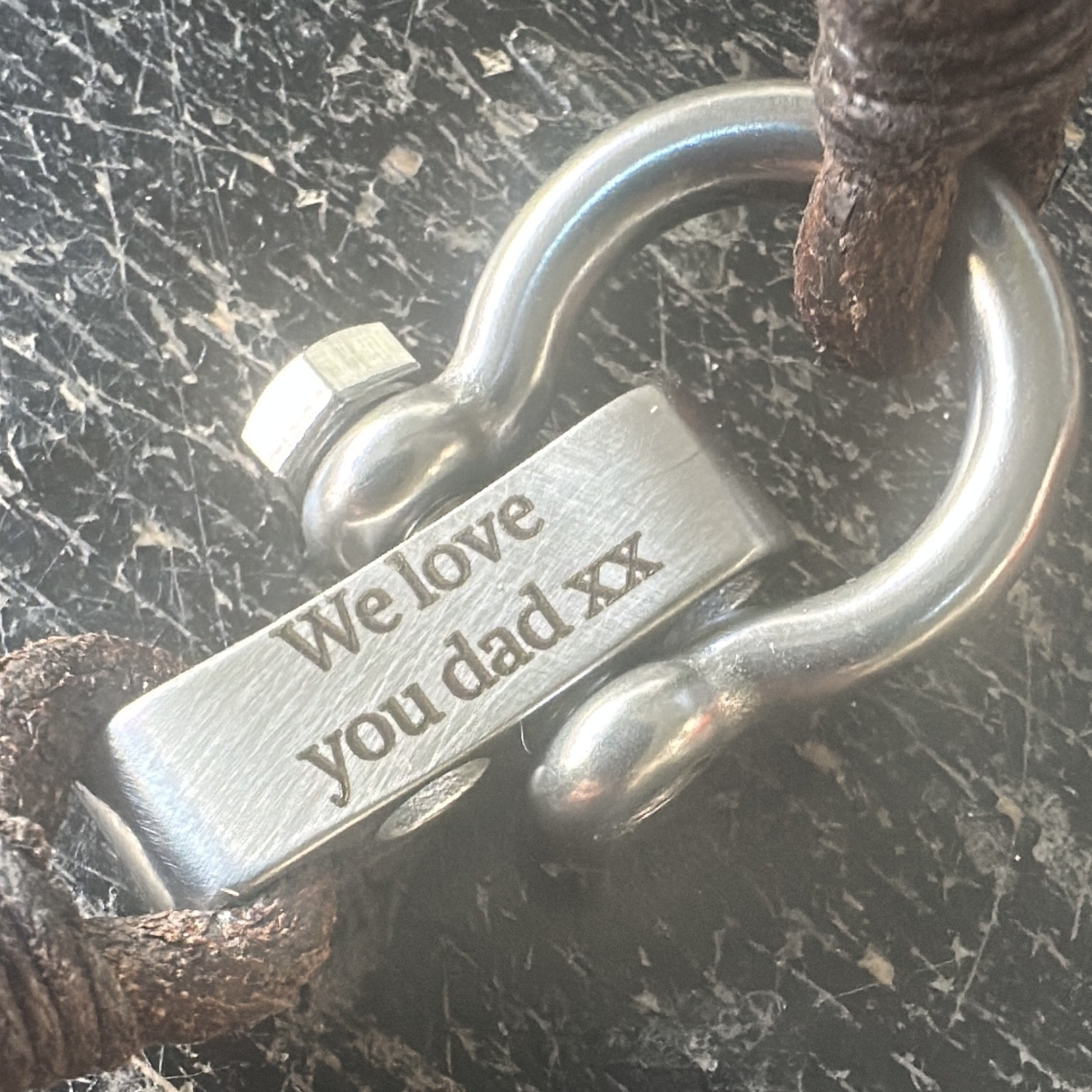 4 Cord Silver Bead Leather Wrap  - personalised