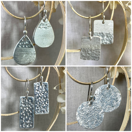 Argentium silver earrings. Handmade 4 styles