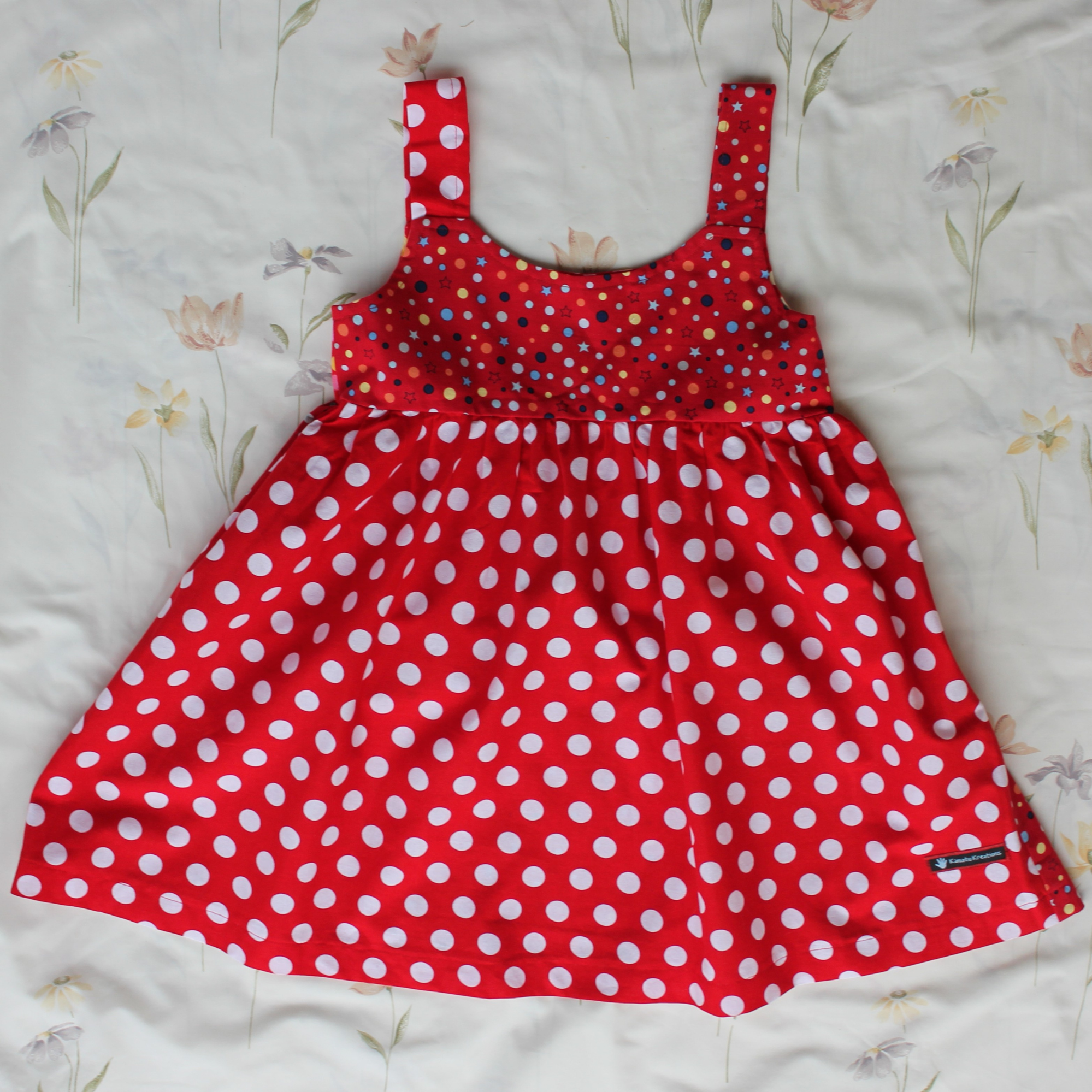 Girls Dress Size 7, Red Polkadots/Spot/Stars.