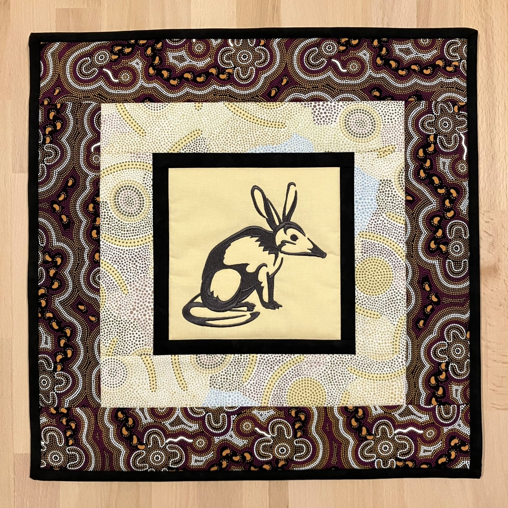 handmade Australian native quilted - bilby & dingo