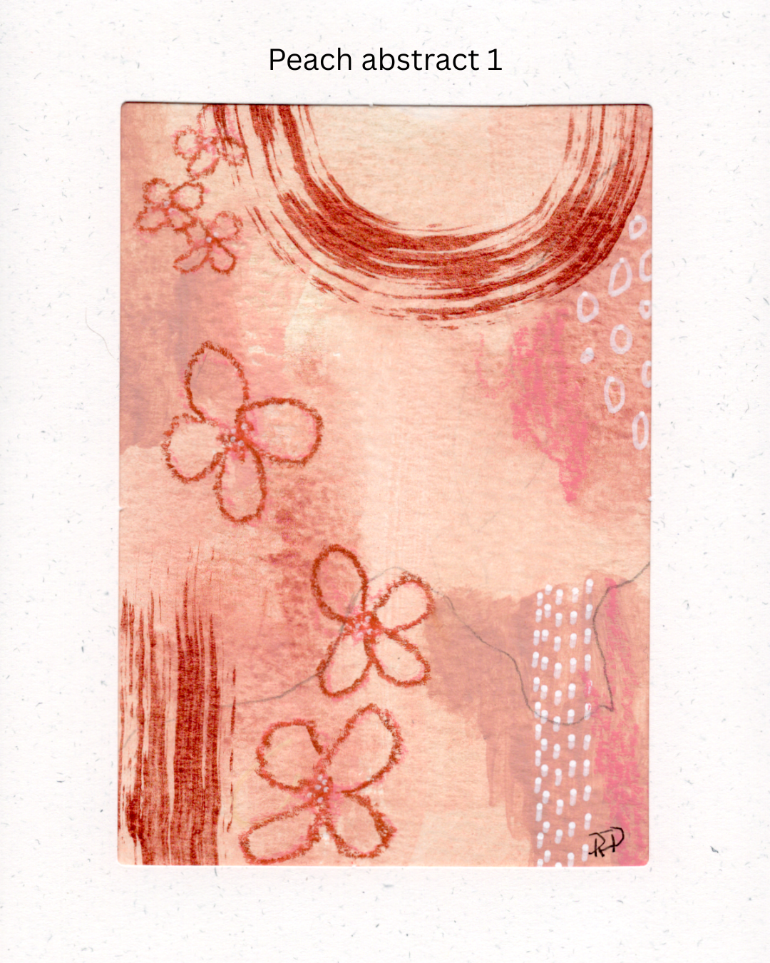 Original Mixed Media Greeting Cards I Peach Abstract Collection