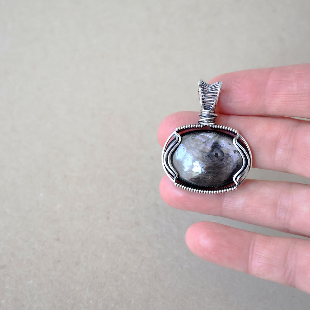 Sterling Silver Hypersthene Pendant ~ Talisman of Vision