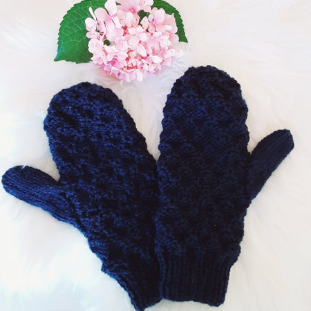 Handknitted fingerless mittens/gloves