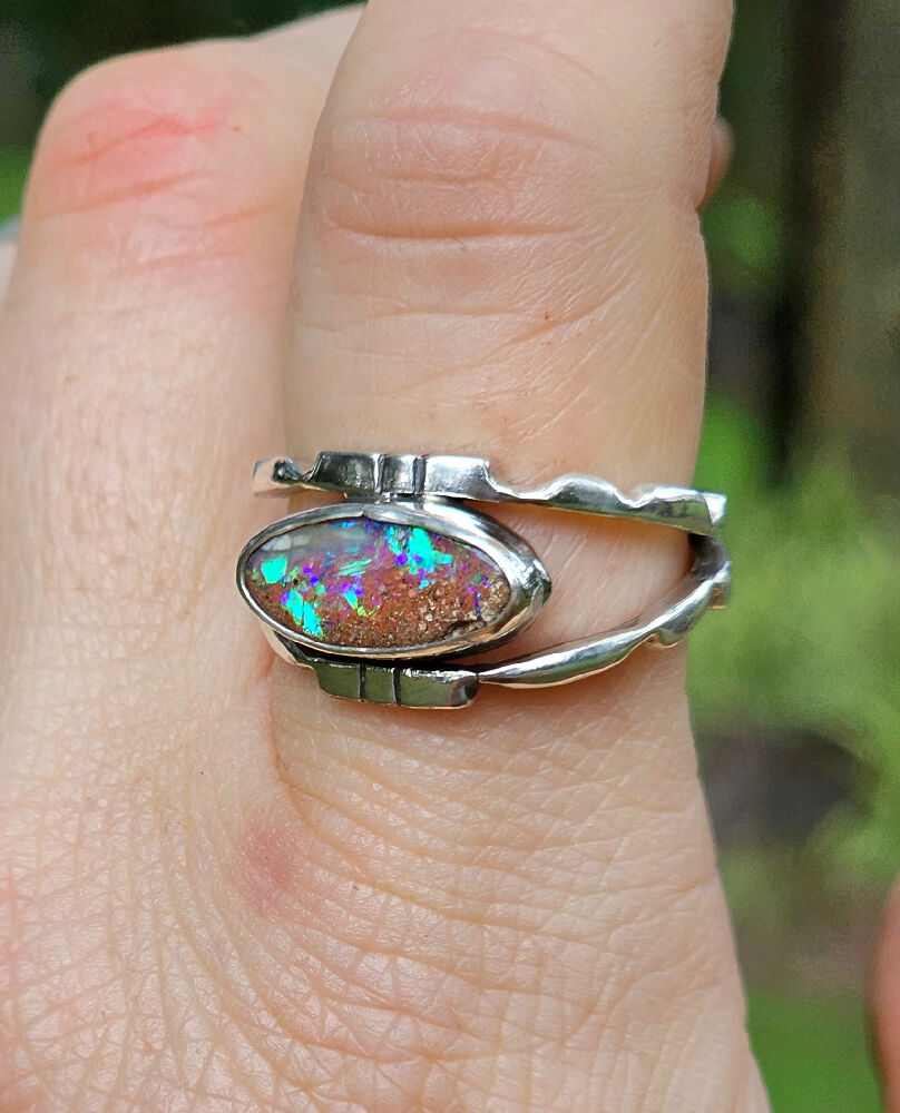 CutLines Australian Opal Statement Ring