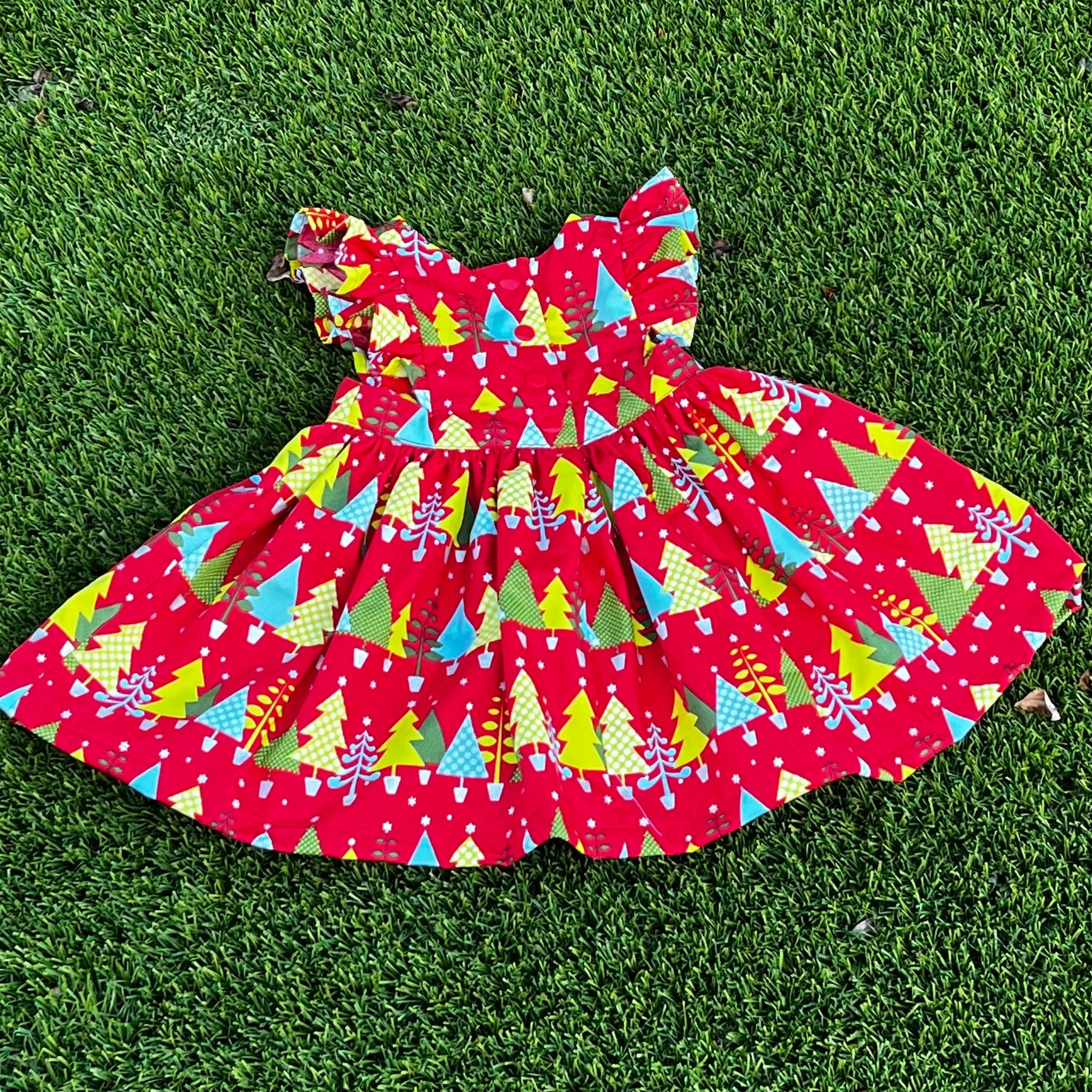 Handmade Christmas dress | Christmas trees | size 0