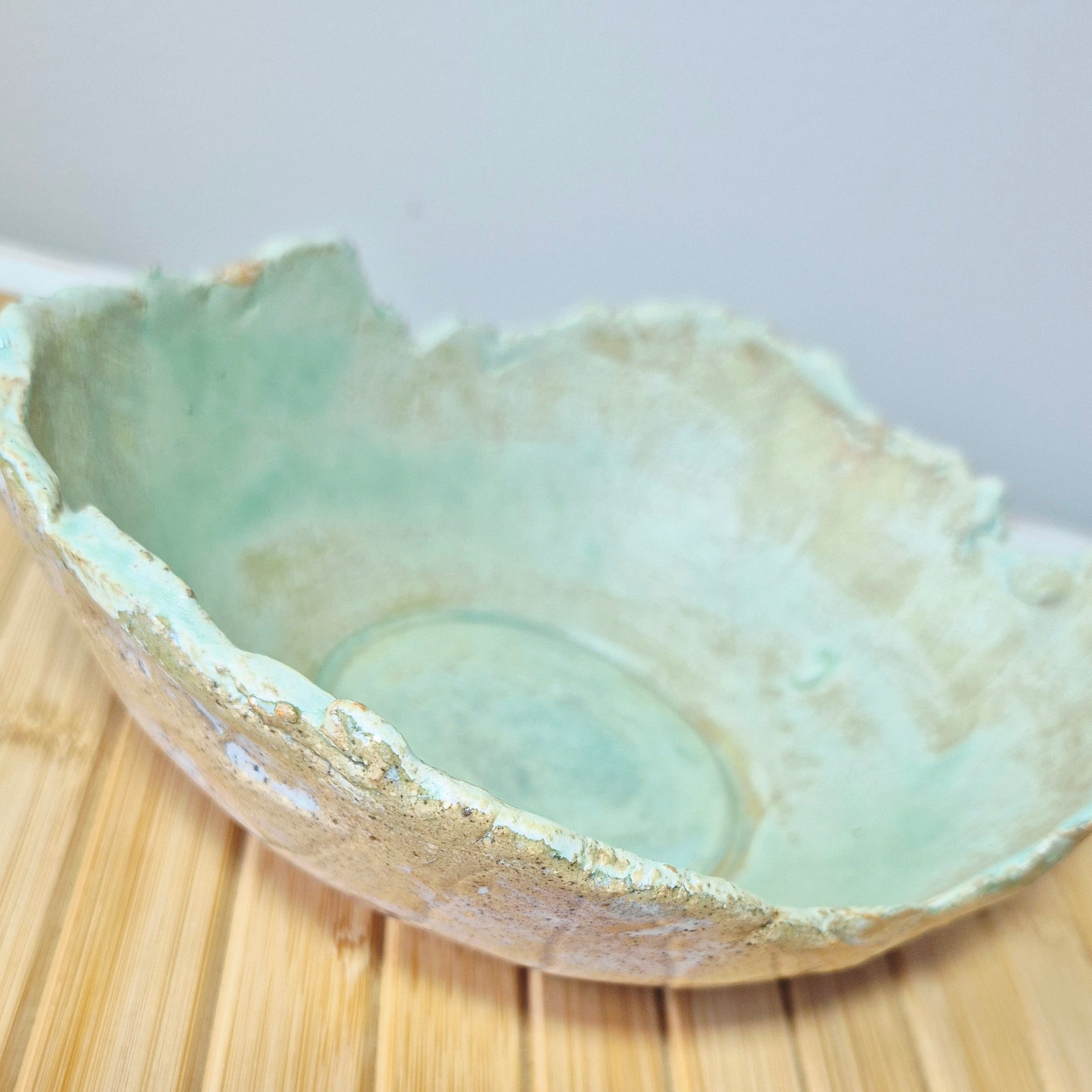 Exquisite Handmade Green Ceramic Bowl