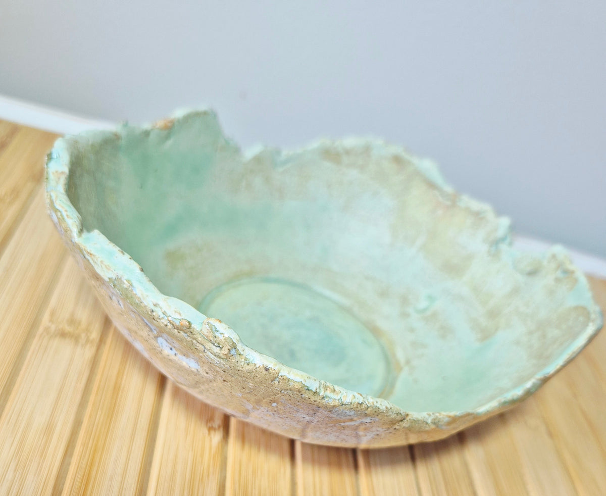 Exquisite Handmade Green Ceramic Bowl