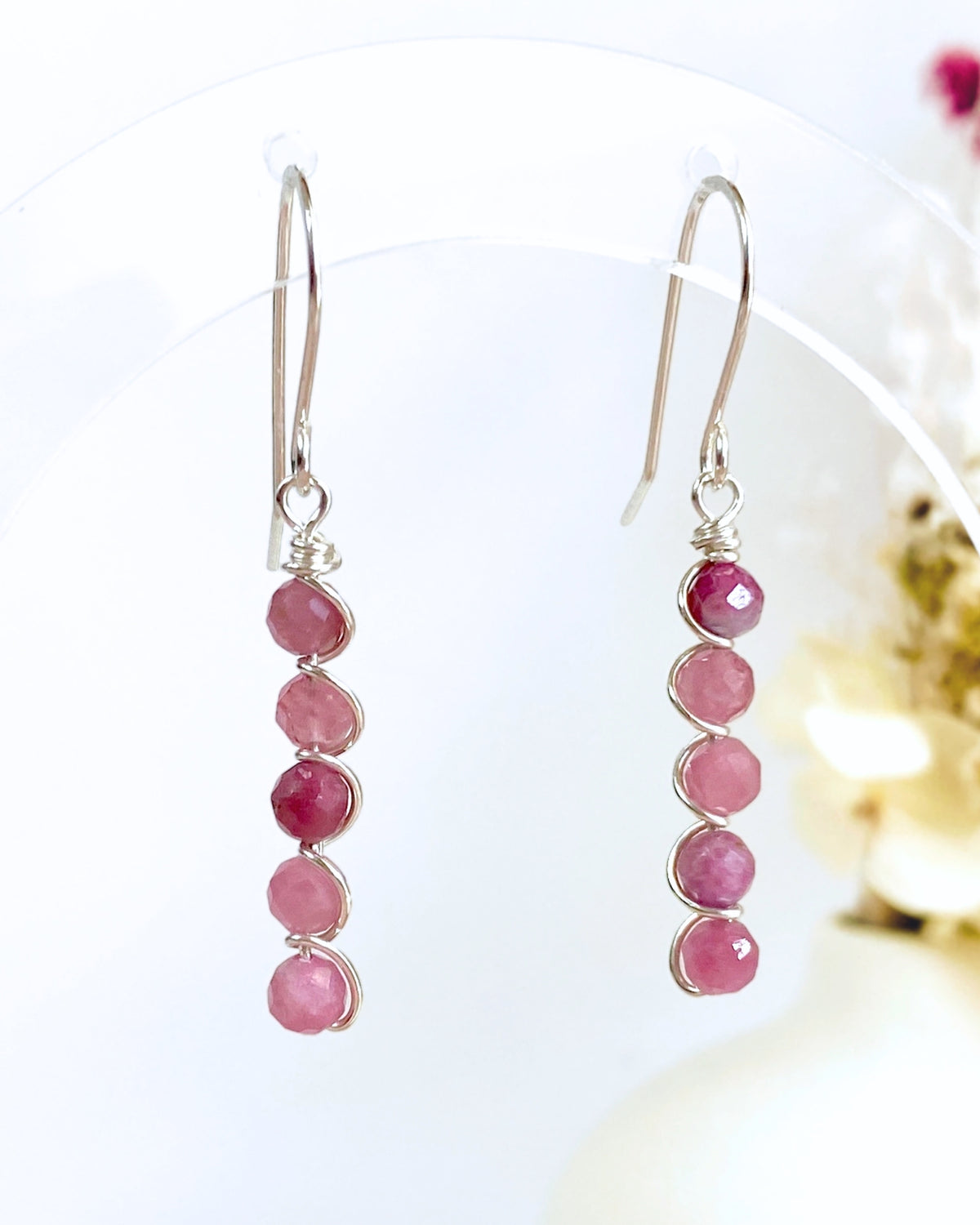 Tourmaline beaded Sterling silver | Earrings or Bracelet | October birthstone gift