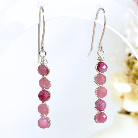 Tourmaline beaded Sterling silver | Earrings or Bracelet | October birthstone gift