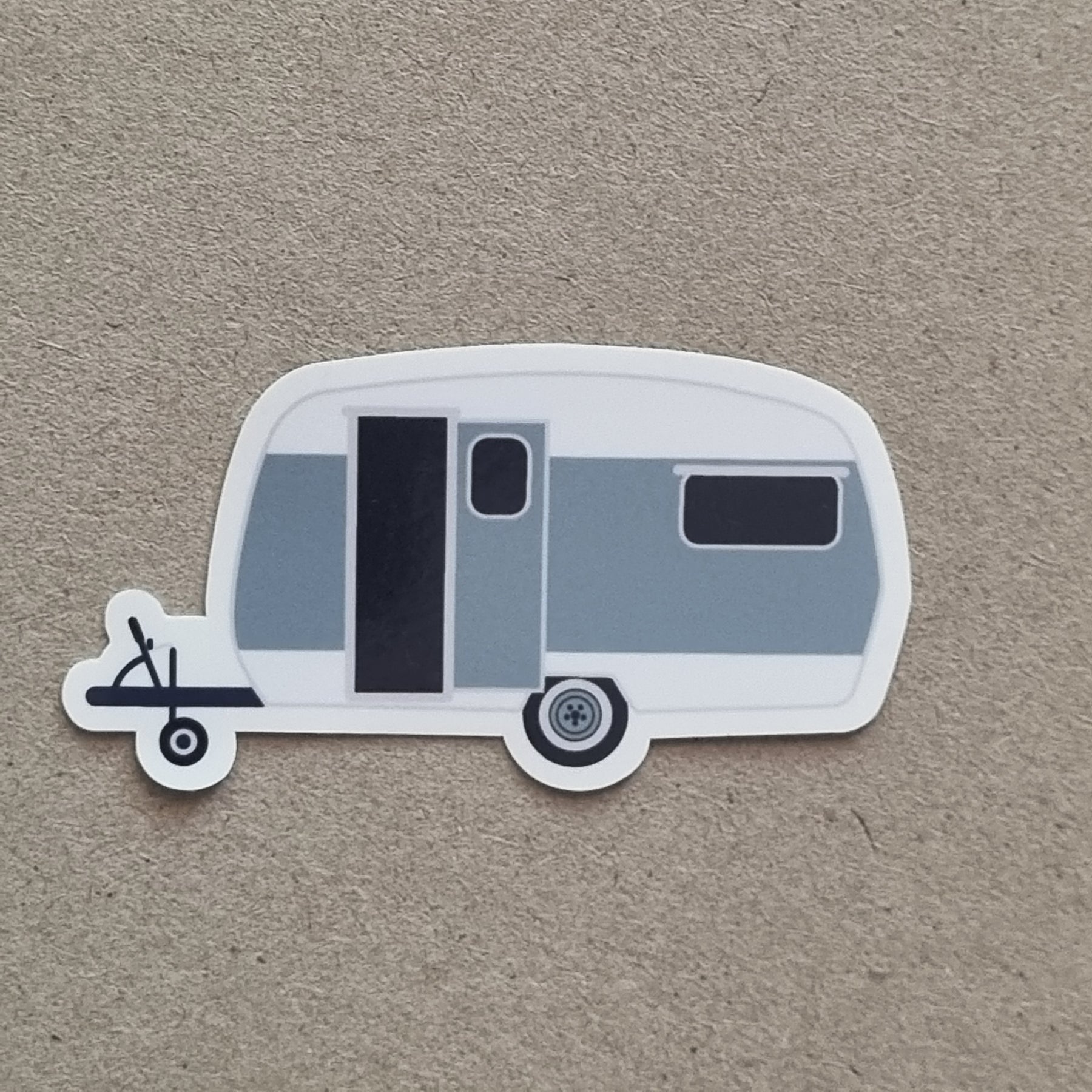 Vintage Green Caravan Sticker