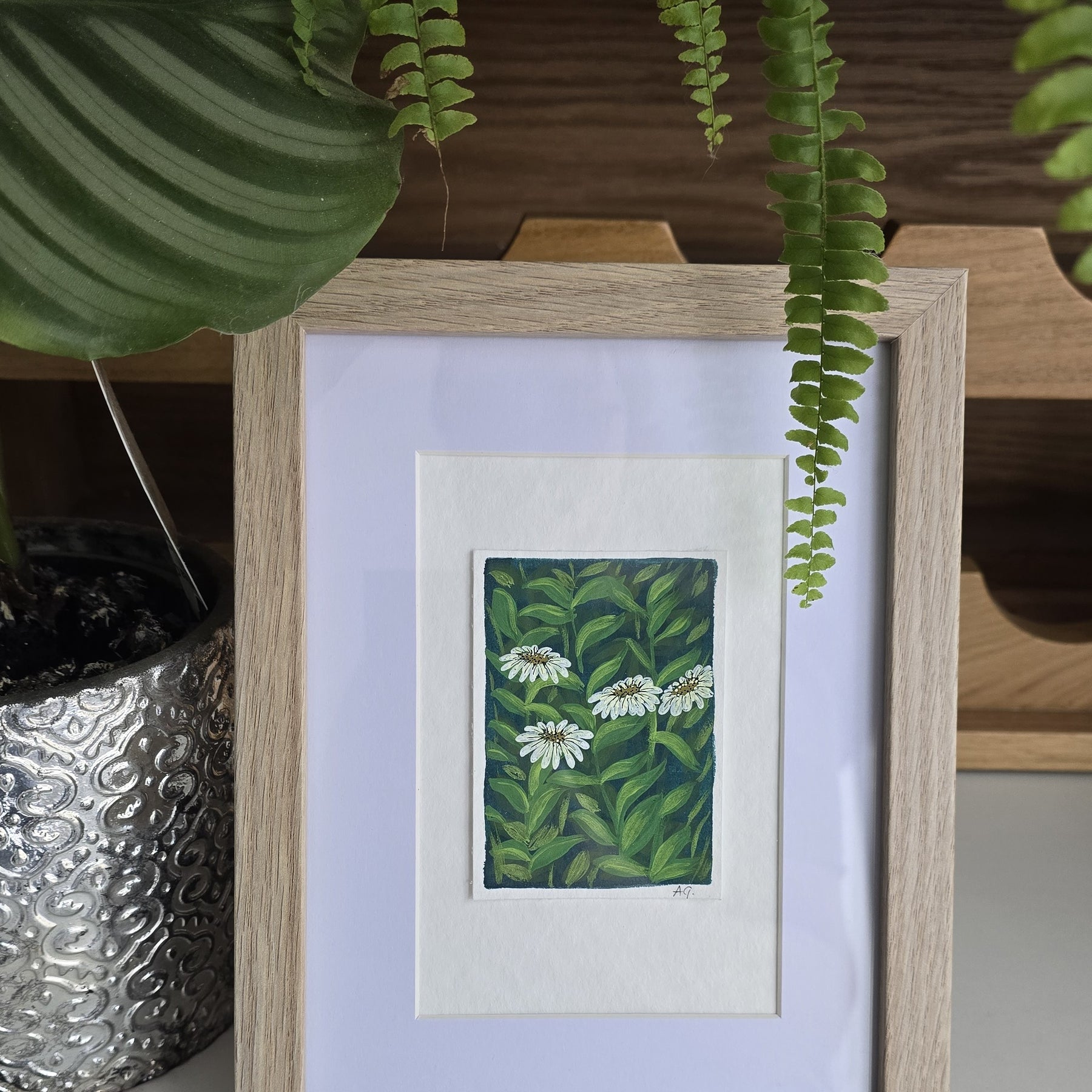 ACEO "Daisies #2" Mini Gouache 2.5x3.5 inches