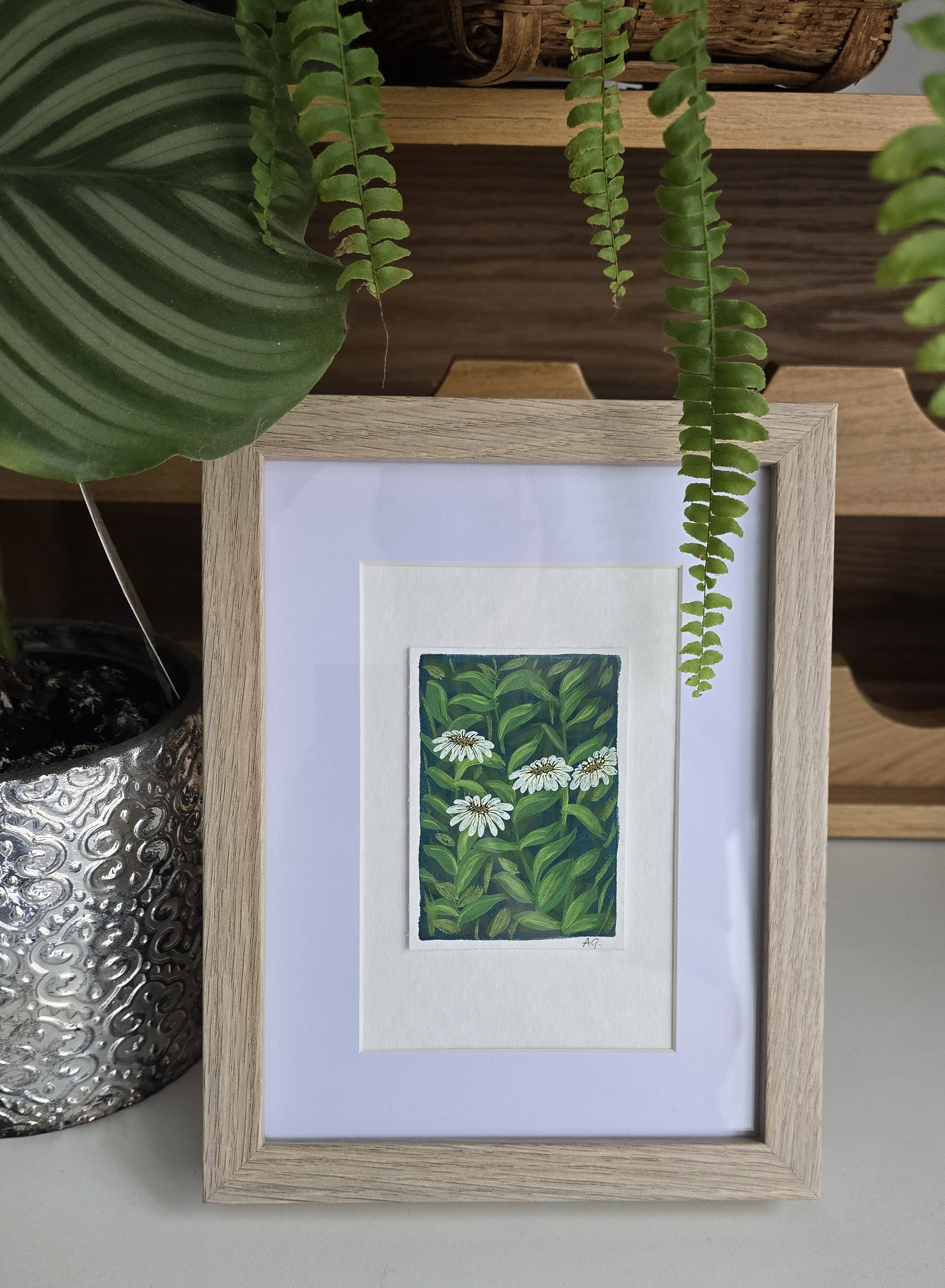 ACEO "Daisies #2" Mini Gouache 2.5x3.5 inches