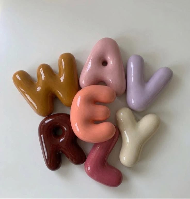 Baby Shower Gift Nursery Wall Mounted Alphabet Initial Letter Room Art Handmade Ceramic Bubble Monogram Kids Bedroom Typography Personalized