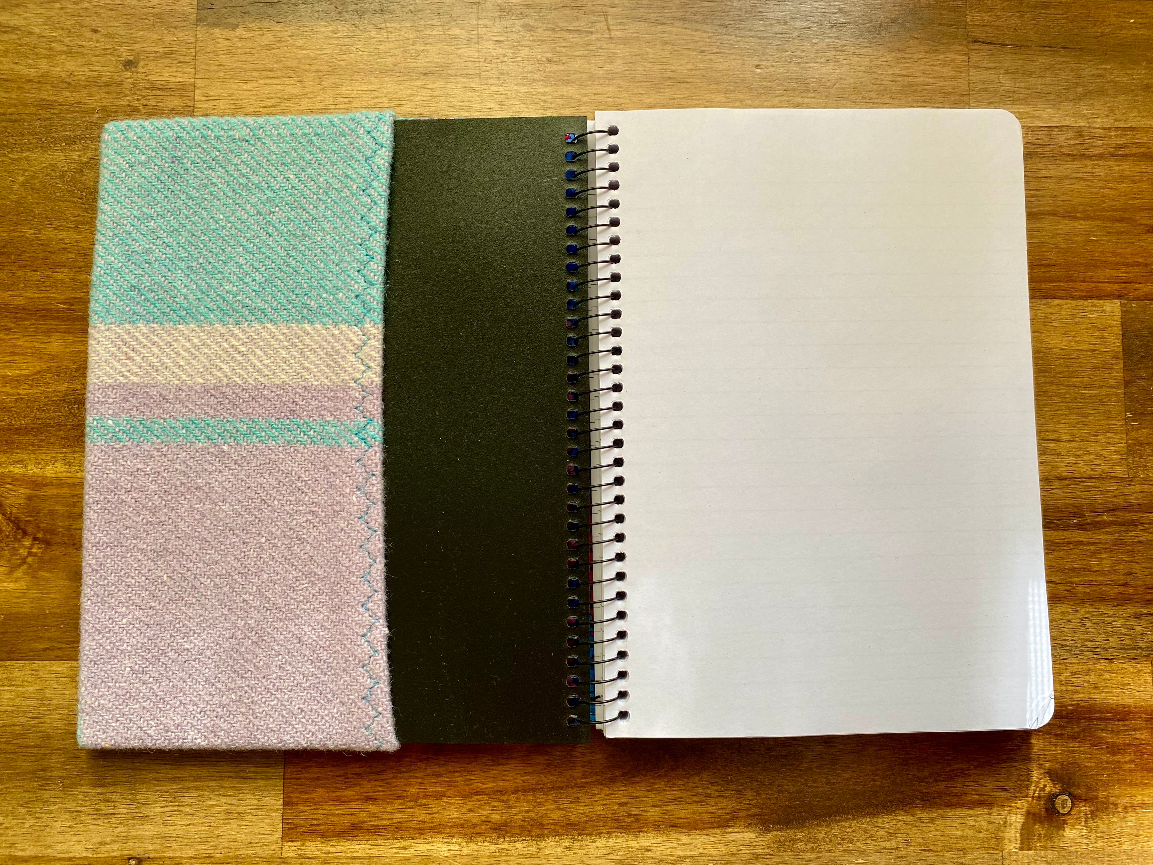 A5 Upcycled Notebook Kombi - blue/mauve