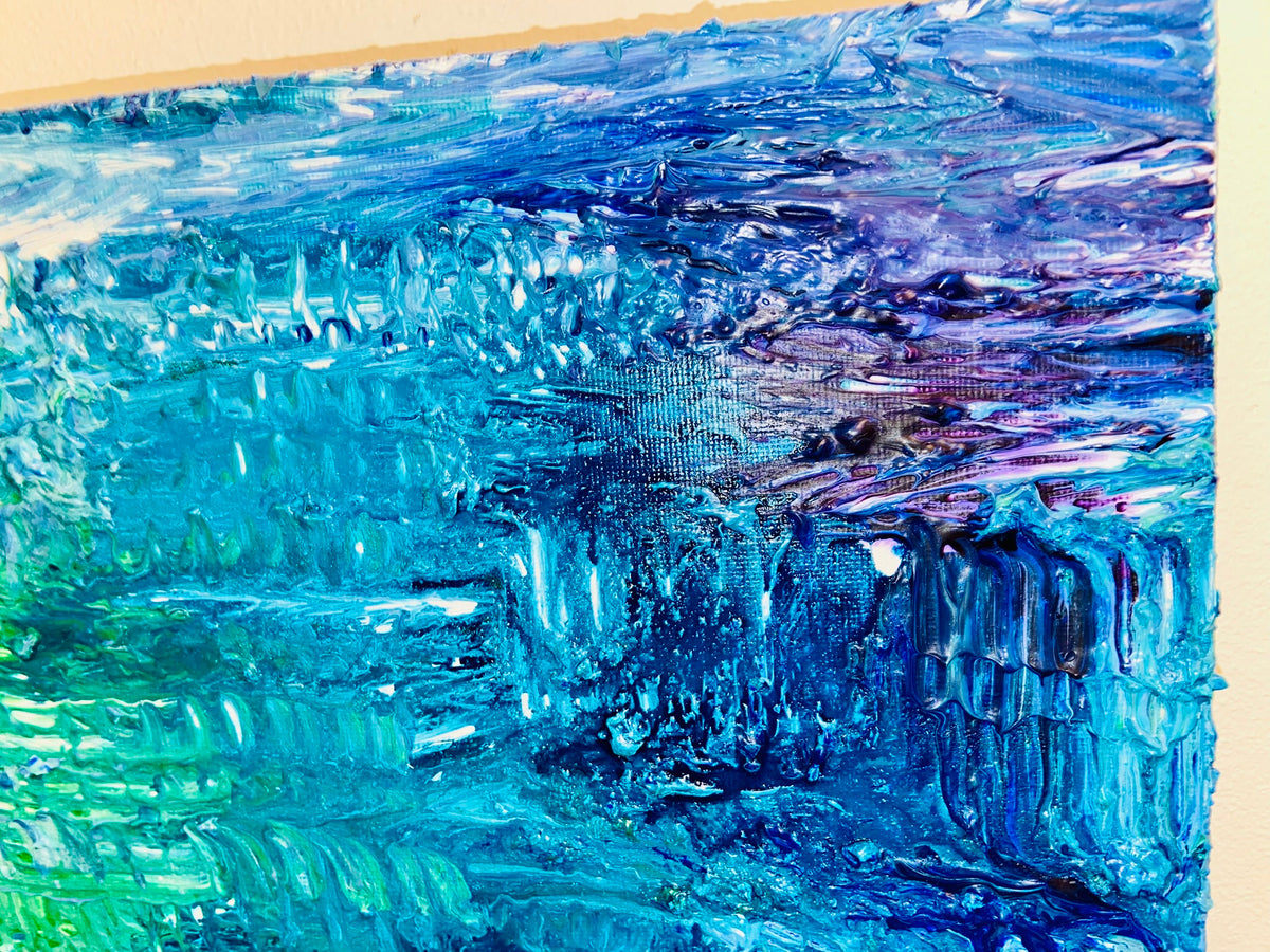 Ripples 1 ORIGINAL CANVAS PAINTING 25.4x25.4x3.5cm by Margo Humphries