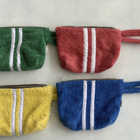 Upcycled Towel Zipper pouch / towel pouch/ sporty towel zip pouch