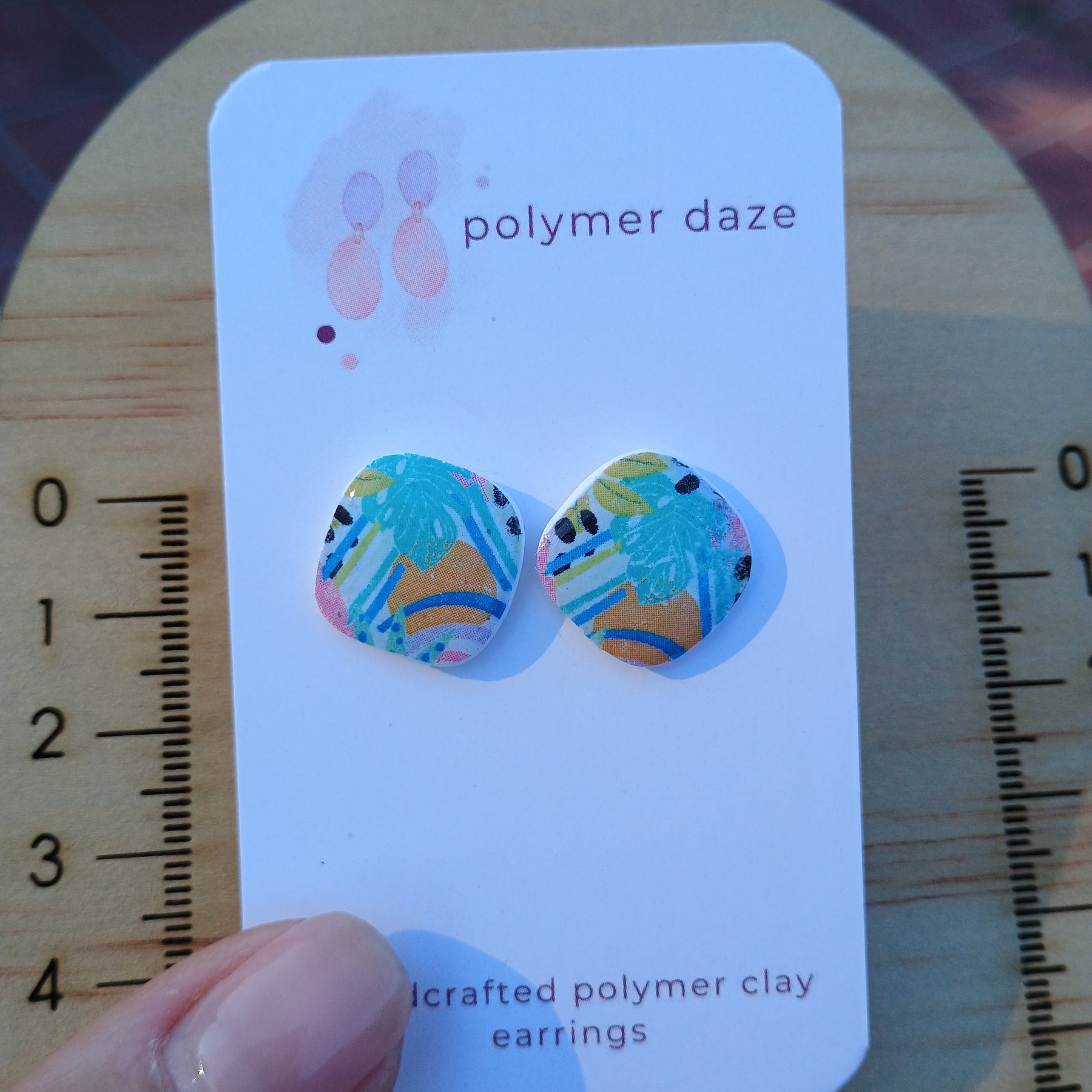 Colourful leopard stud earring