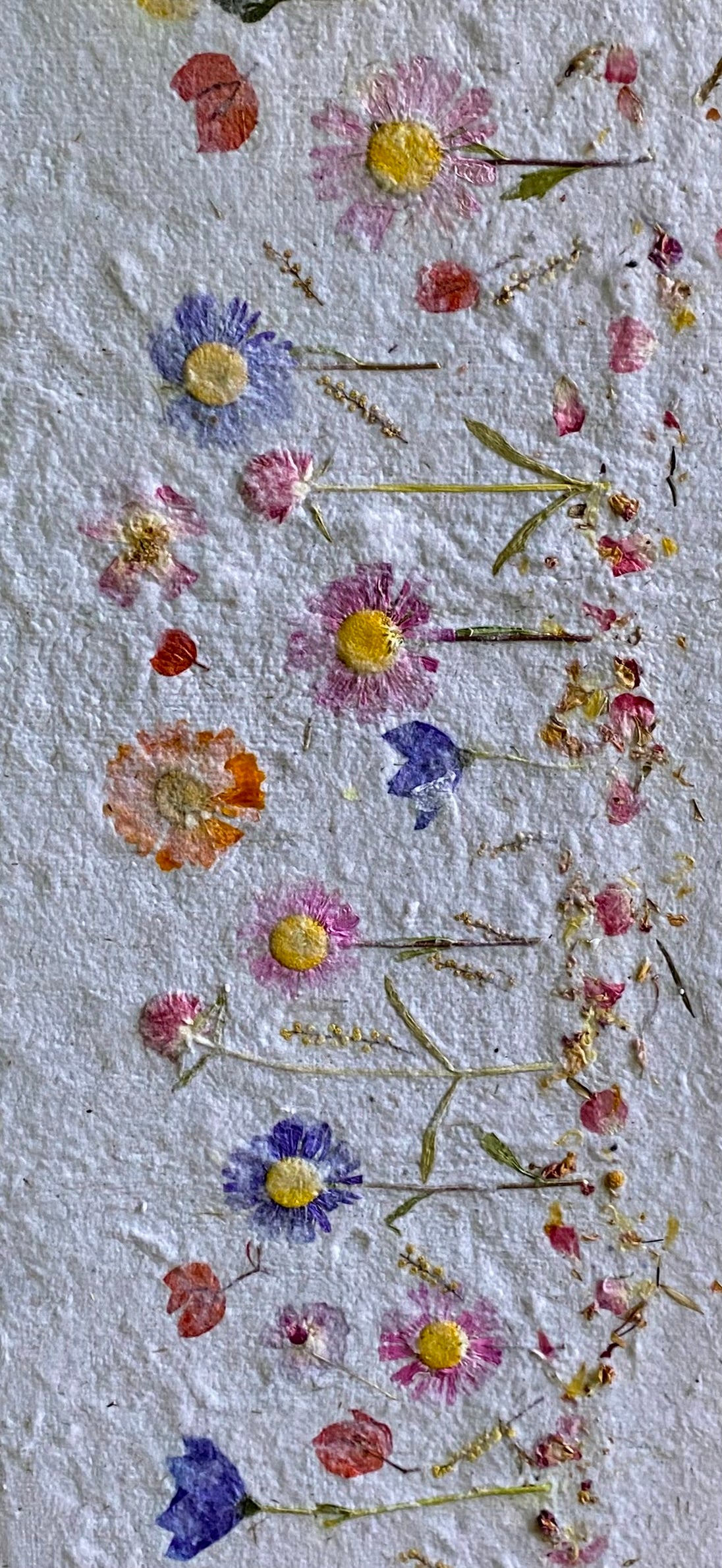 Lampshade - A garden of pressed flowers in Handmade Paper - one of a kind design