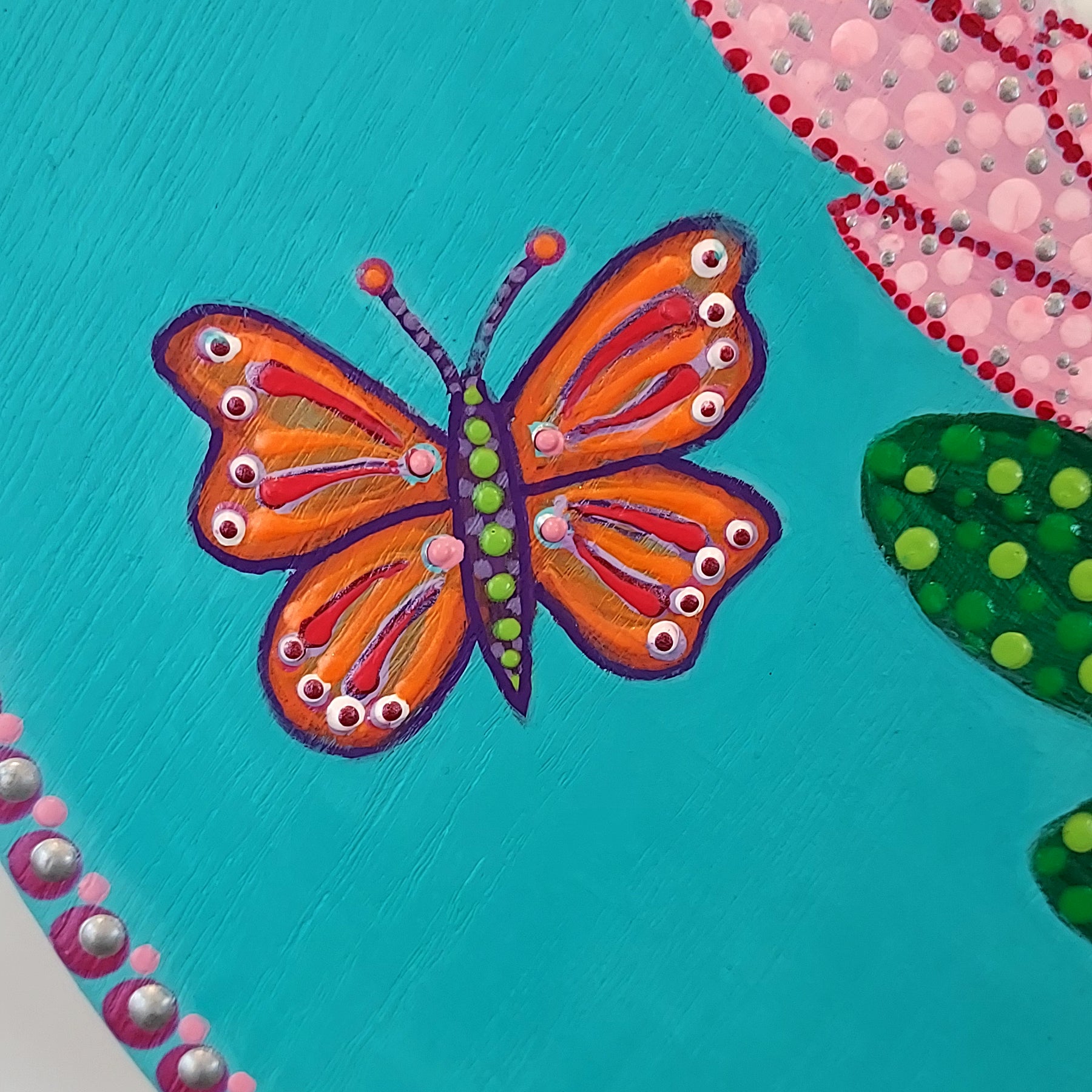 New Original design Dot Art  called " Pink Protea"