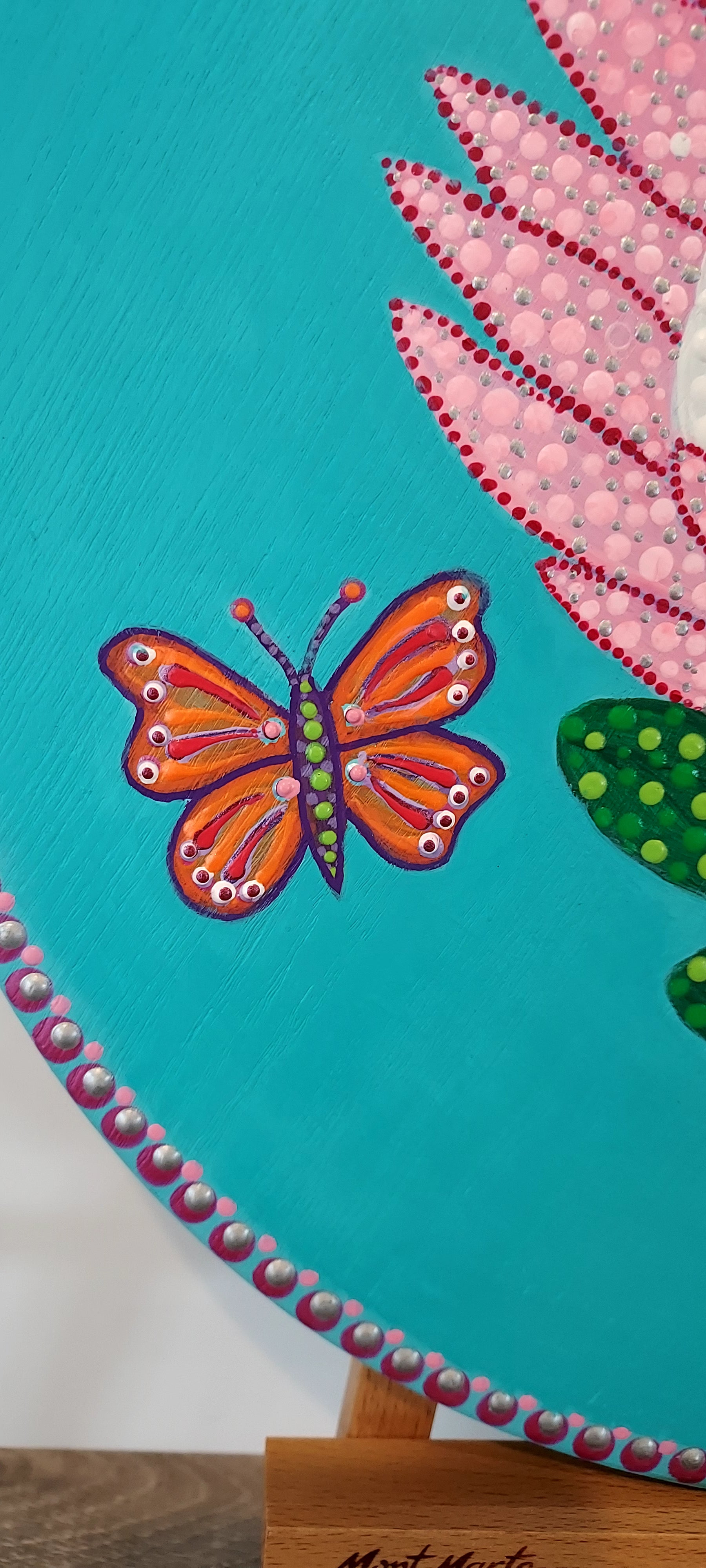 New Original design Dot Art  called " Pink Protea"