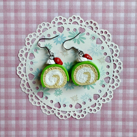 Christmas Swiss roll dangles (hypoallergenic hooks)