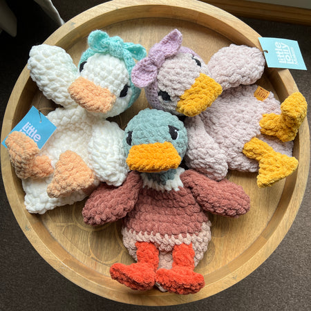 Handmade Modern crochet Della Duck Lovey MADE TO ORDER