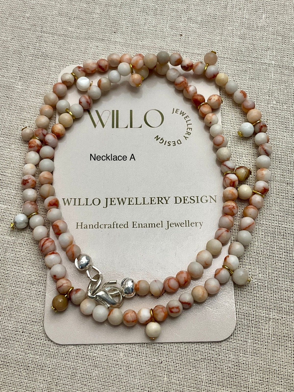 Beaded gemstone necklaces. Assorted