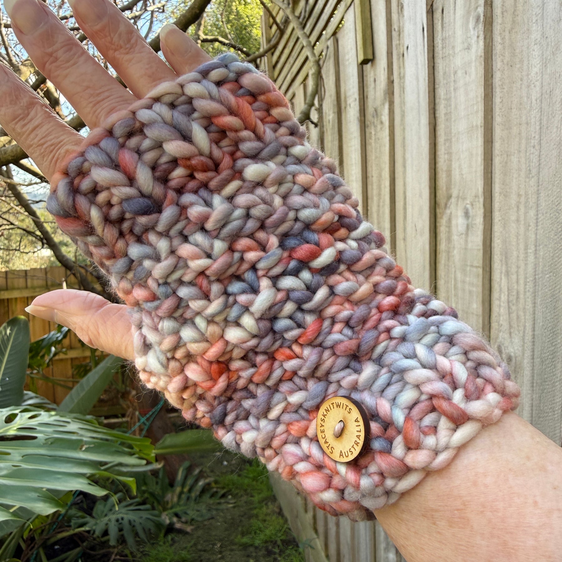 Hand Knitted Handwarmers, Merino Fingerless Gloves