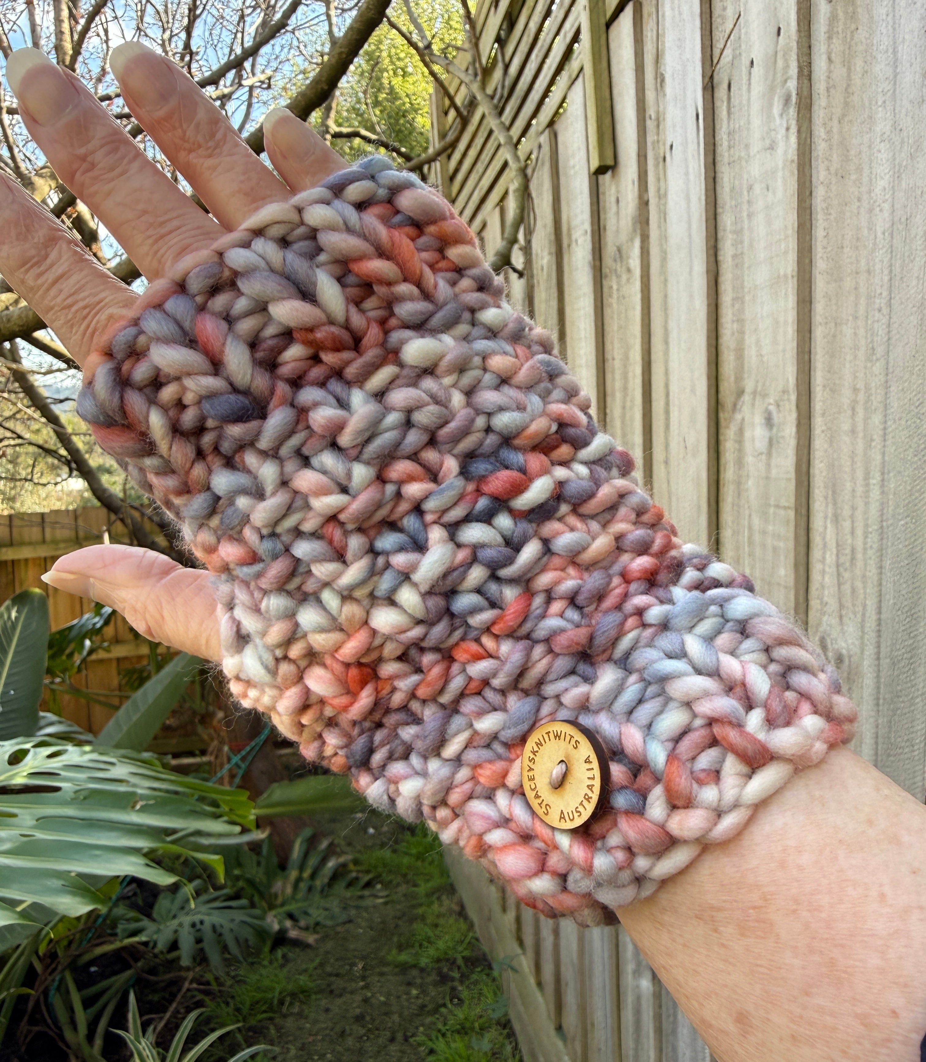 Hand Knitted Handwarmers, Merino Fingerless Gloves