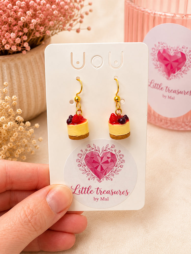 Handcrafted Berry Cheesecake earrings