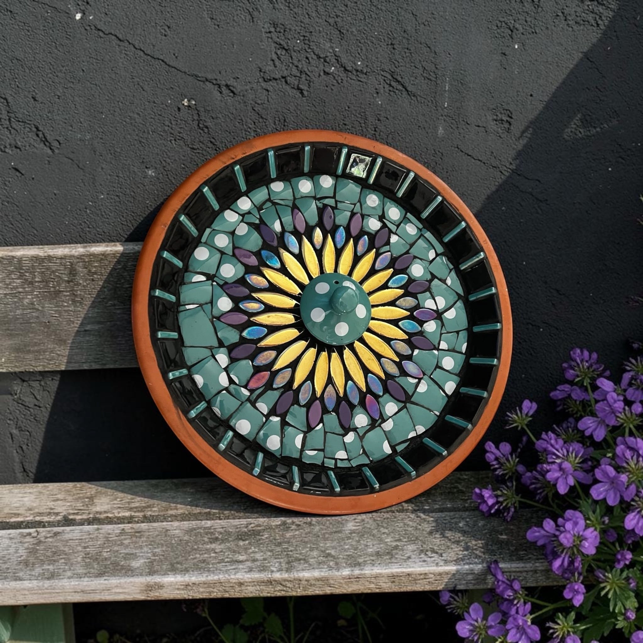 Mosaic Bee Bath.