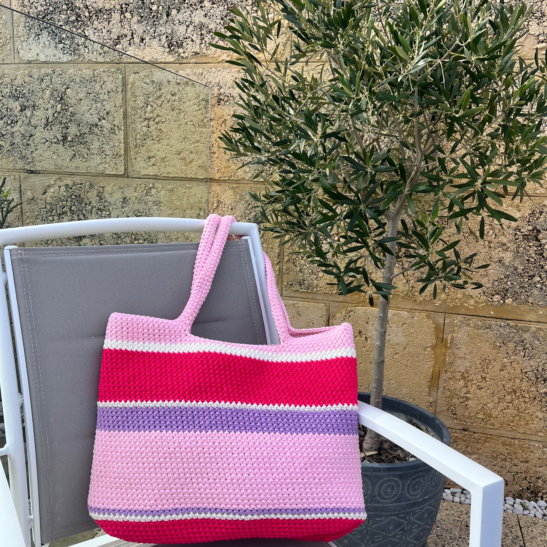 The Everyday Crochet Tote Bag - Fairy Floss