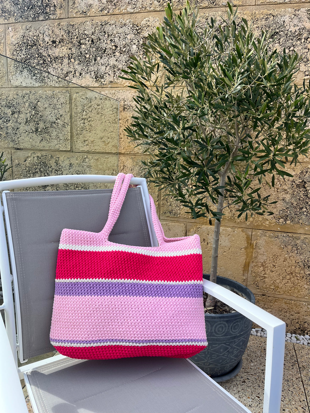 The Everyday Crochet Tote Bag - Fairy Floss