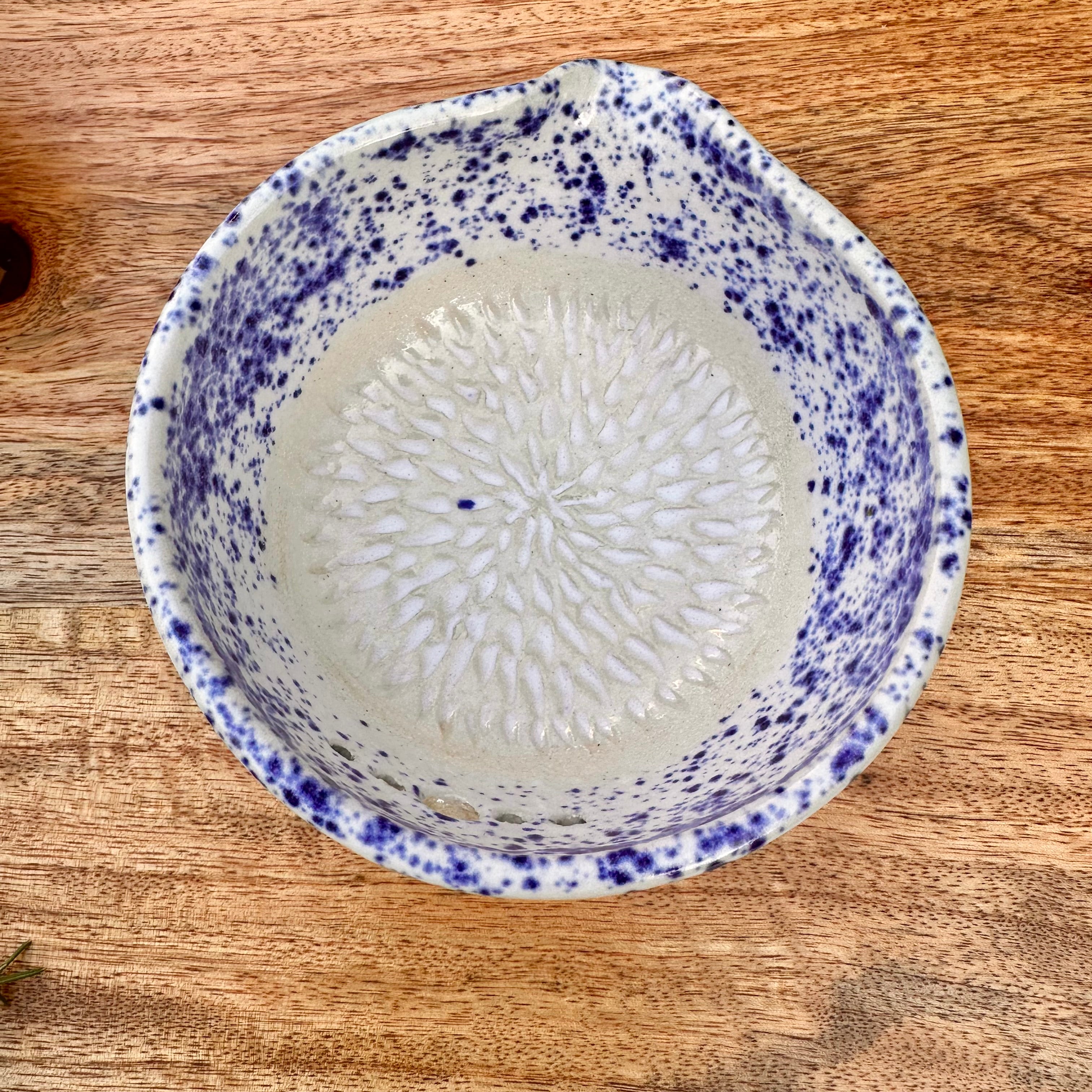 Ceramic Garlic Grater + Herb Stripper Bowl | Handmade Australian Pottery